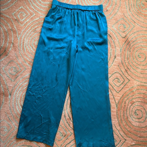 Ravella Vincenzo Teal Silk Pants - Picture 2 of 3